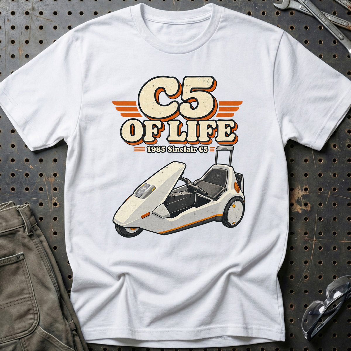 
Sinclair C5 1985 – C5 of Life T-Shirt – Hvid