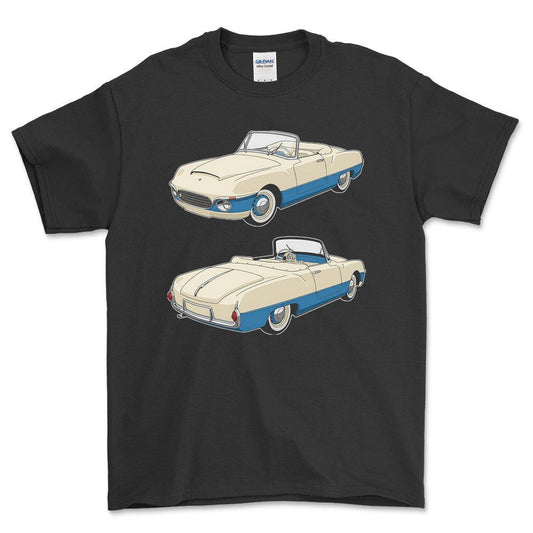 Skoda 440 Spartak Roadster - One Line Style Unisex T-Shirt-Beklædning-Skoda-Sort-S-Forside-Garage Culture Shop- garage - man cave - merchandise