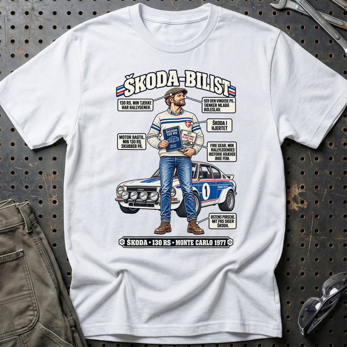 
Škoda-Bilist T-Shirt – Hvid