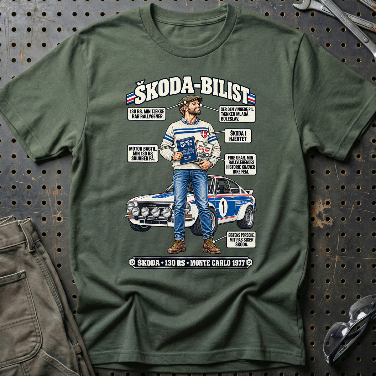 
Škoda-Bilist T-Shirt – Grøn Militær