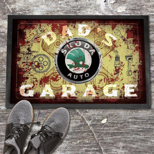 Škoda Dads Garage Vintage Skilte, Musemåtte, Dørmåtte-Skilte-Skoda-Garage Culture Shop- garage - man cave - merchandise