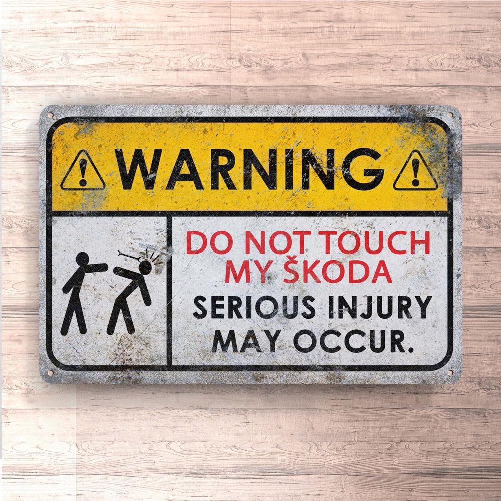 Škoda Do Not Touch My Škoda Skilte, Musemåtte, Dørmåtte , Plakat-Skilte-Skoda-Garage Culture Shop- garage - man cave - merchandise
