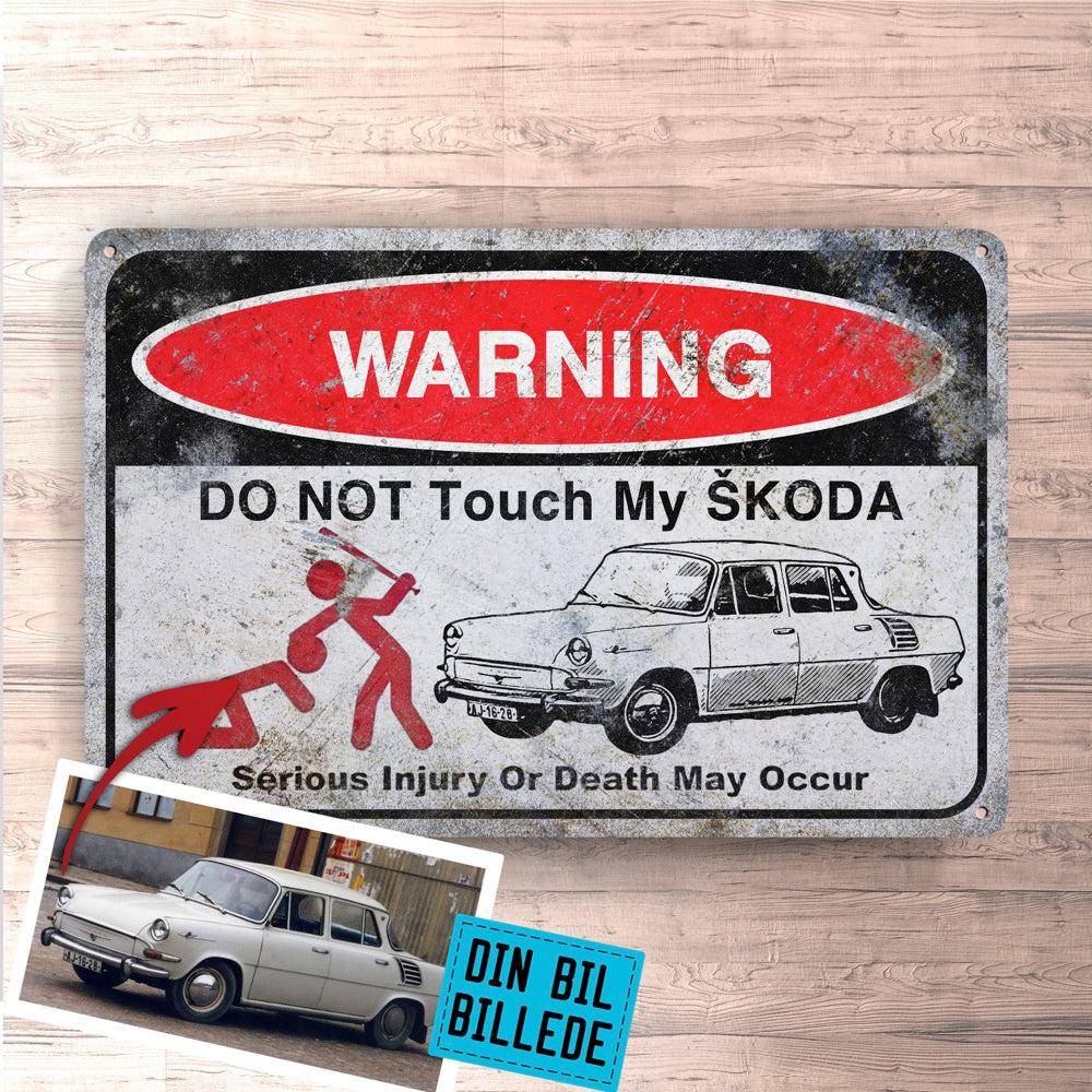 Škoda Do Not Touch My Škoda Skilte, Musemåtte, Dørmåtte , Plakat-Skilte-Skoda-Garage Culture Shop- garage - man cave - merchandise