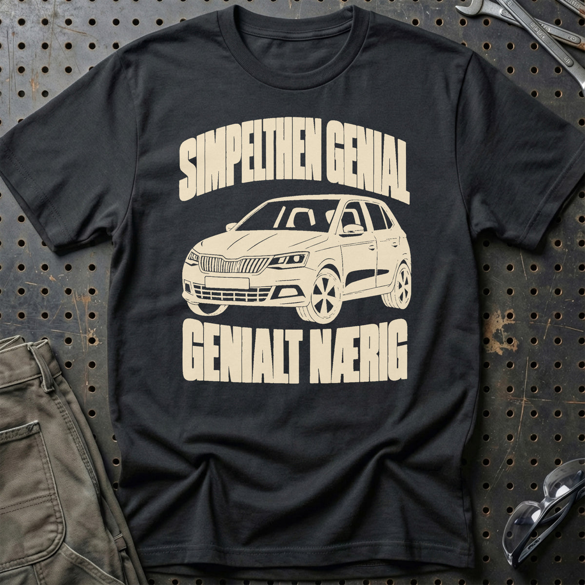 
Škoda Fabia III NJ – Simpelthen genial genialt nærig – Unisex T-Shirt – Sort