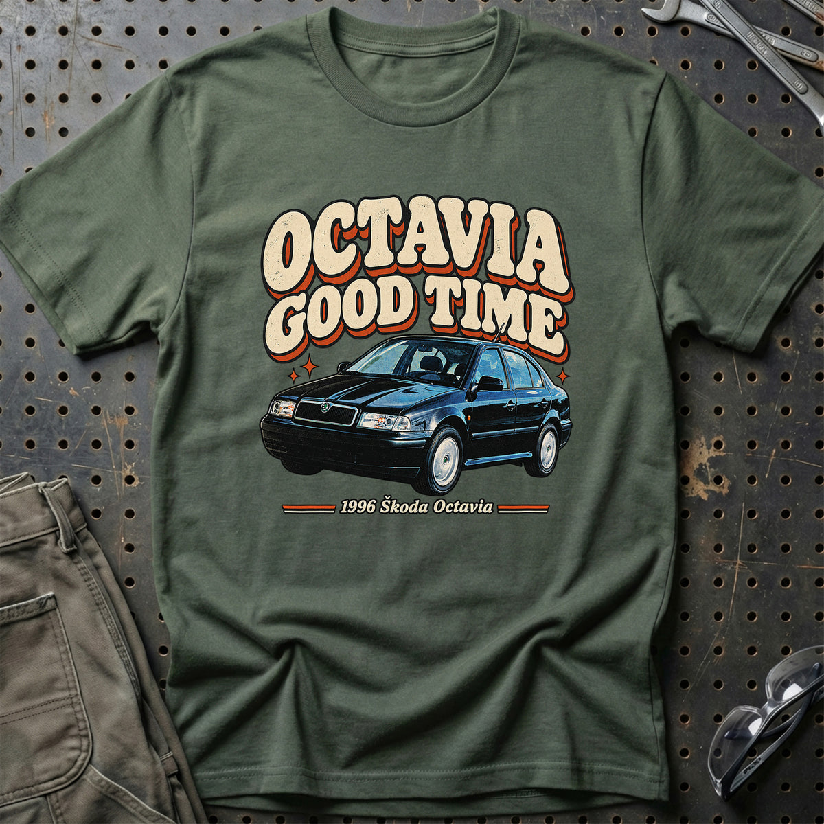 
Škoda Octavia 1996 – Octavia Good Time T-Shirt – Grøn Militær