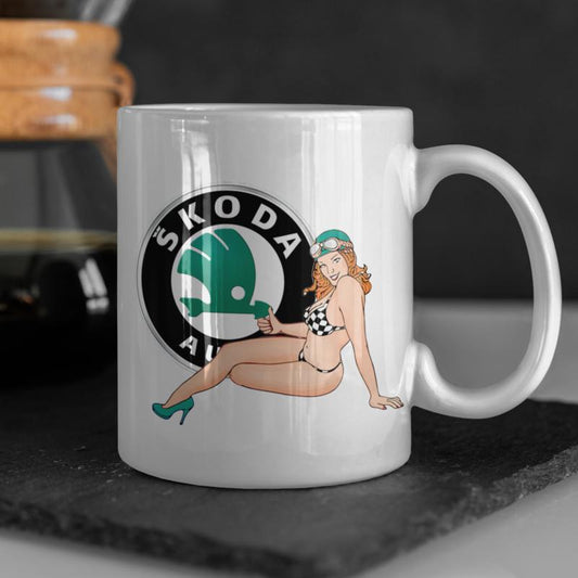 Škoda Pinup Keramisk Krus-Krus-Skoda-Garage Culture Shop- garage - man cave - merchandise