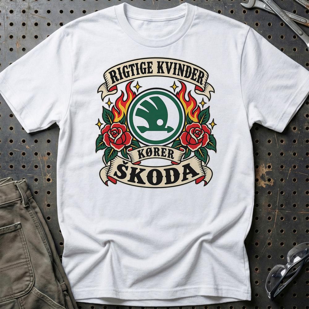 
Produktbillede af Skoda Rigtige Kvinder Kører – Roser og Flammer T-Shirt