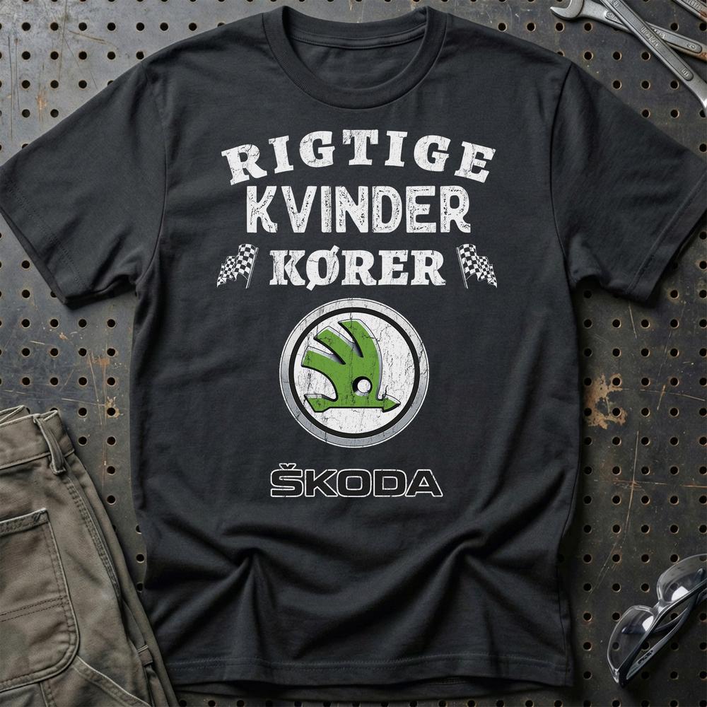 Skoda Rigtige Kvinder Kører T-Shirt-Beklædning-Skoda-Sort-S-Garage Culture Shop- garage - man cave - merchandise