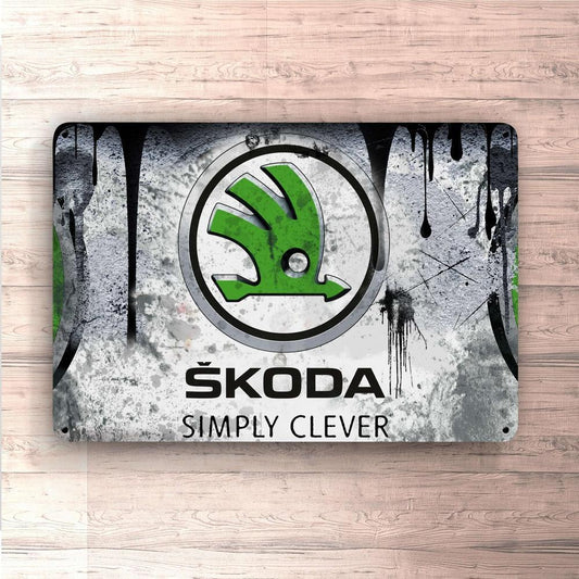 Škoda Skilte, Musemåtte, Dørmåtte , Plakat-Skilte-Skoda-Garage Culture Shop- garage - man cave - merchandise