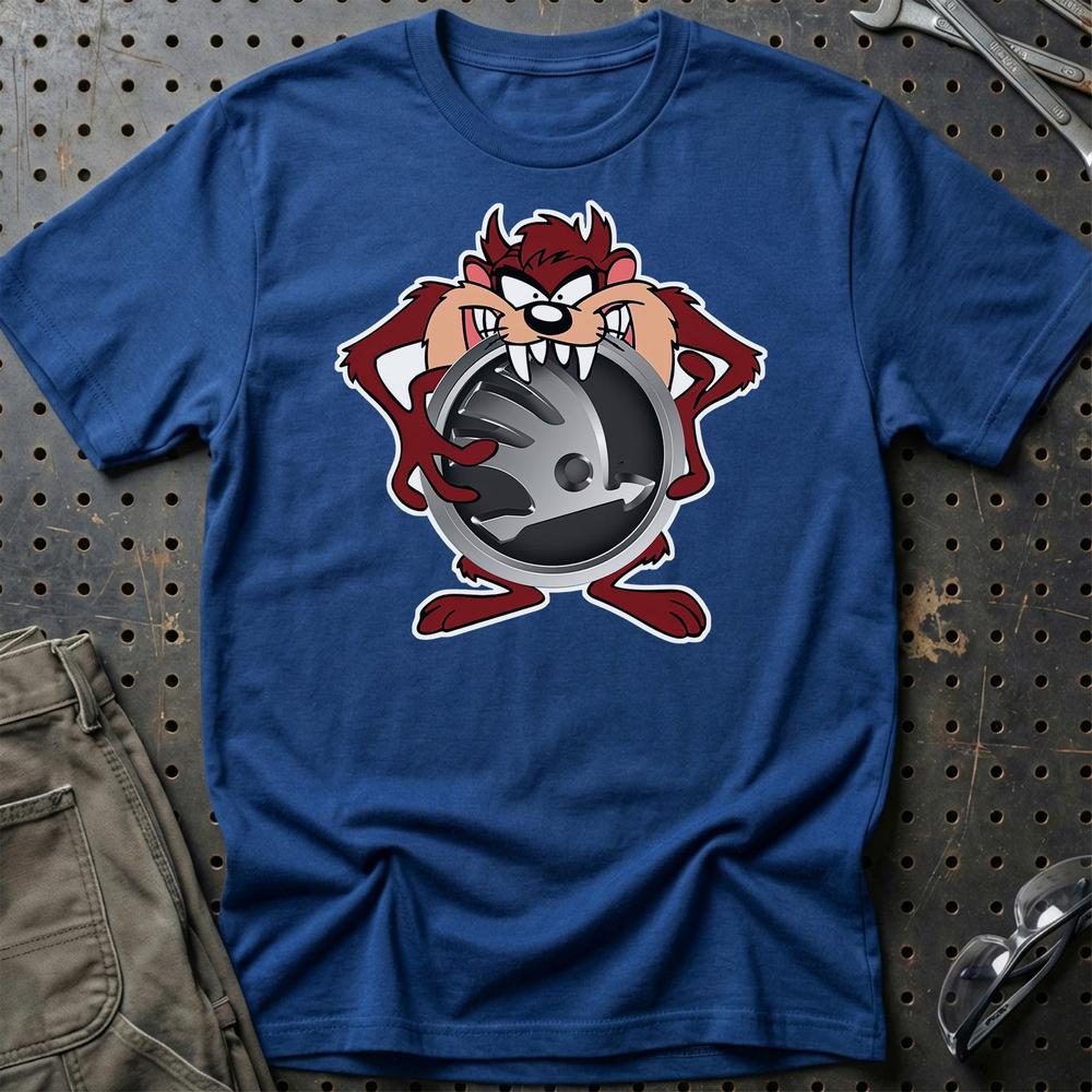 Skoda TAZ T-Shirt-Beklædning-Skoda-Blå Royal-S-Garage Culture Shop- garage - man cave - merchandise