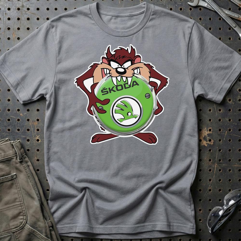 Skoda TAZ Unisex T-Shirt , Bomuld-Beklædning-Skoda-Grå Sport-S-Garage Culture Shop- garage - man cave - merchandise