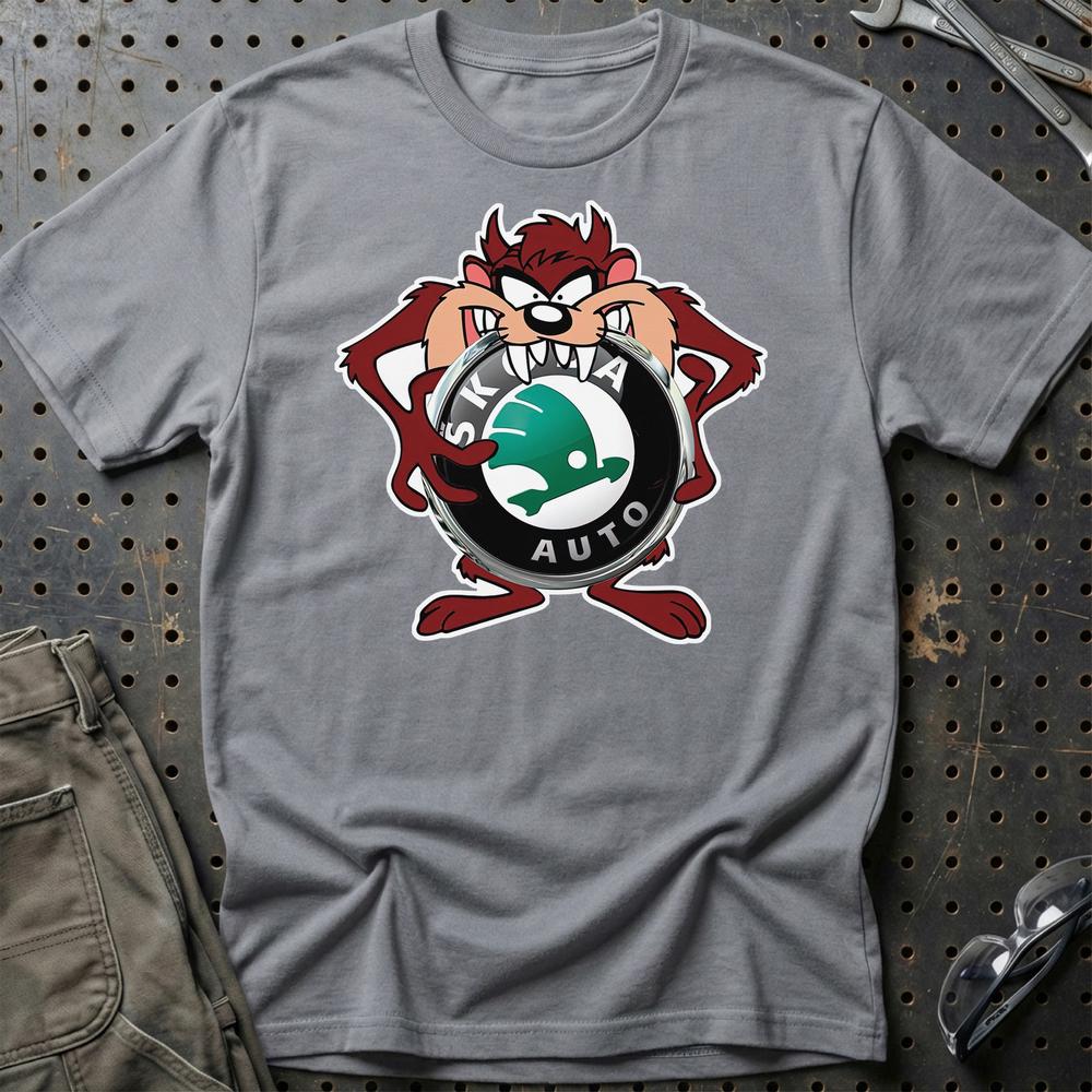Skoda TAZ Unisex T-Shirt , Bomuld-Beklædning-Skoda-Grå Sport-S-Garage Culture Shop- garage - man cave - merchandise