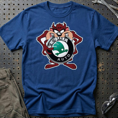 Skoda TAZ Unisex T-Shirt , Bomuld-Beklædning-Skoda-Blå Royal-S-Garage Culture Shop- garage - man cave - merchandise