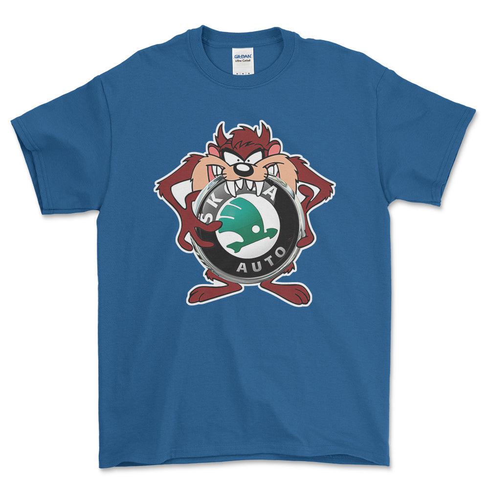 Skoda TAZ Unisex T-Shirt , Bomuld-Beklædning-Skoda-Blå Royal-S-Forside-Garage Culture Shop- garage - man cave - merchandise