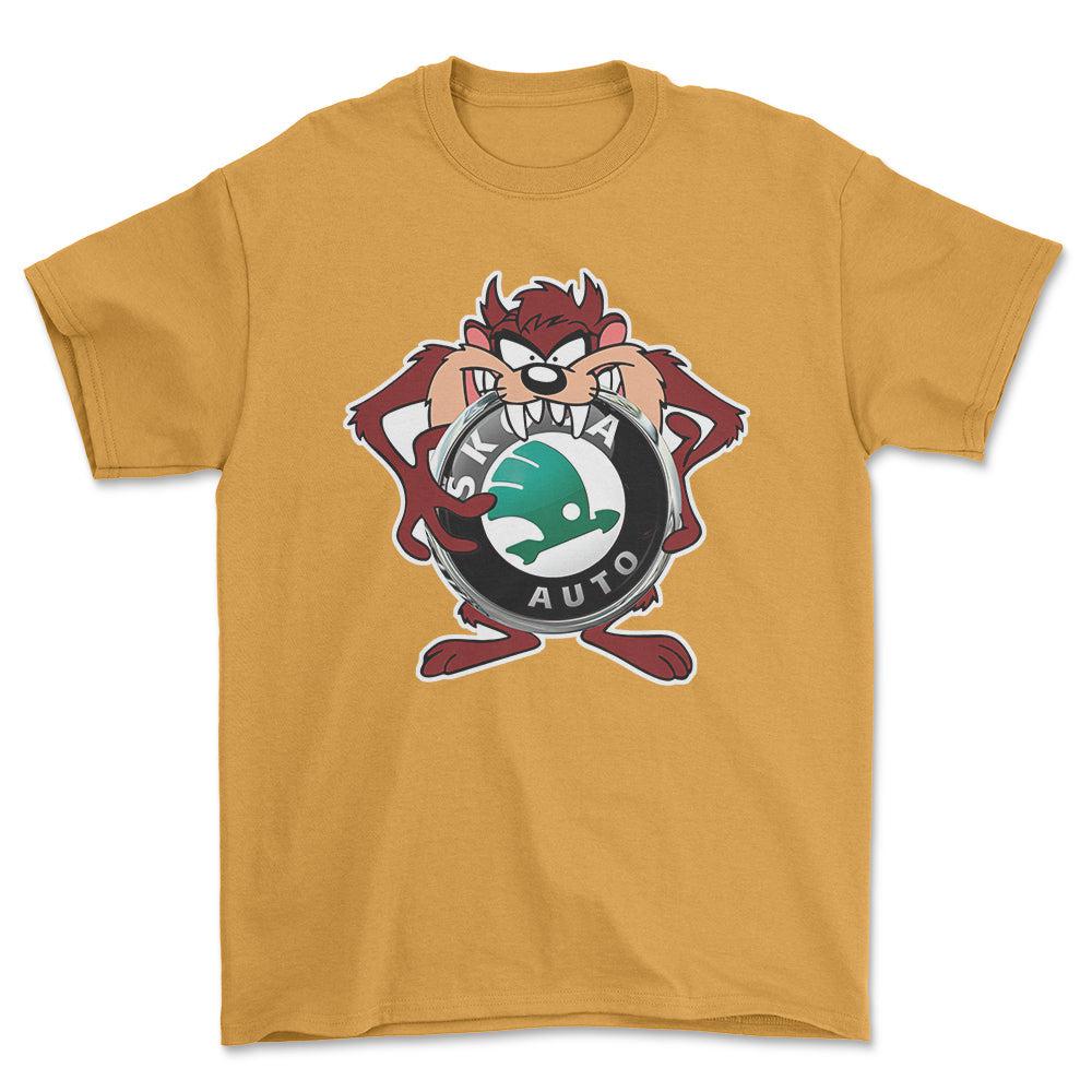 Skoda TAZ Unisex T-Shirt , Bomuld-Beklædning-Skoda-Guld-S-Forside-Garage Culture Shop- garage - man cave - merchandise