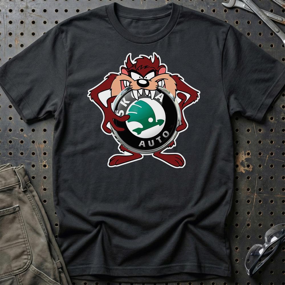 Skoda TAZ Unisex T-Shirt , Bomuld-Beklædning-Skoda-Sort-S-Garage Culture Shop- garage - man cave - merchandise