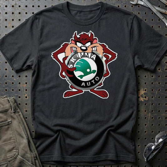 Skoda TAZ Unisex T-Shirt , Bomuld-Beklædning-Skoda-Sort-S-Garage Culture Shop- garage - man cave - merchandise