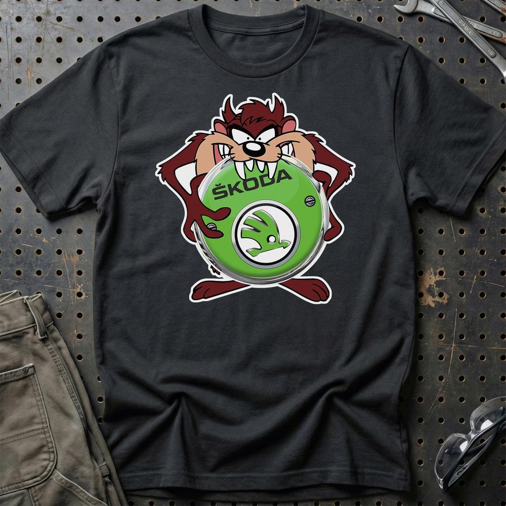 Skoda TAZ Unisex T-Shirt , Bomuld-Beklædning-Skoda-Sort-S-Garage Culture Shop- garage - man cave - merchandise