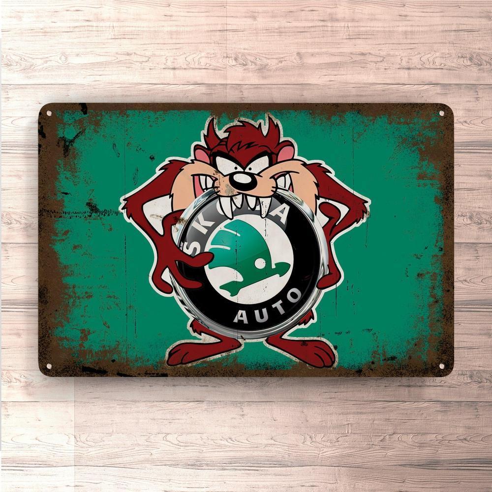 Škoda Taz Vintage Skilte, Musemåtte, Dørmåtte , Plakat-Skilte-Skoda-Garage Culture Shop- garage - man cave - merchandise