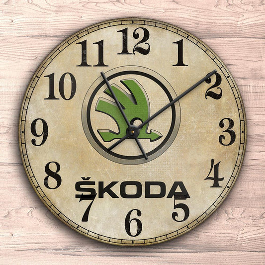 Skoda Vægur Rundt-Clock-Skoda-Garage Culture Shop- garage - man cave - merchandise