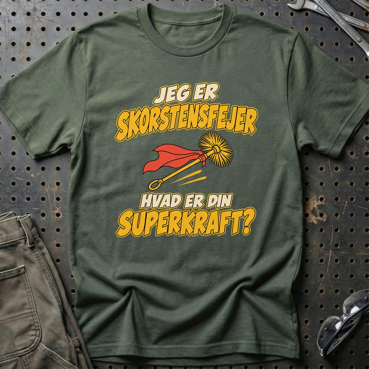 
Skorstensfejer – Hvad er din superkraft? – Unisex T-Shirt – Grøn Militær