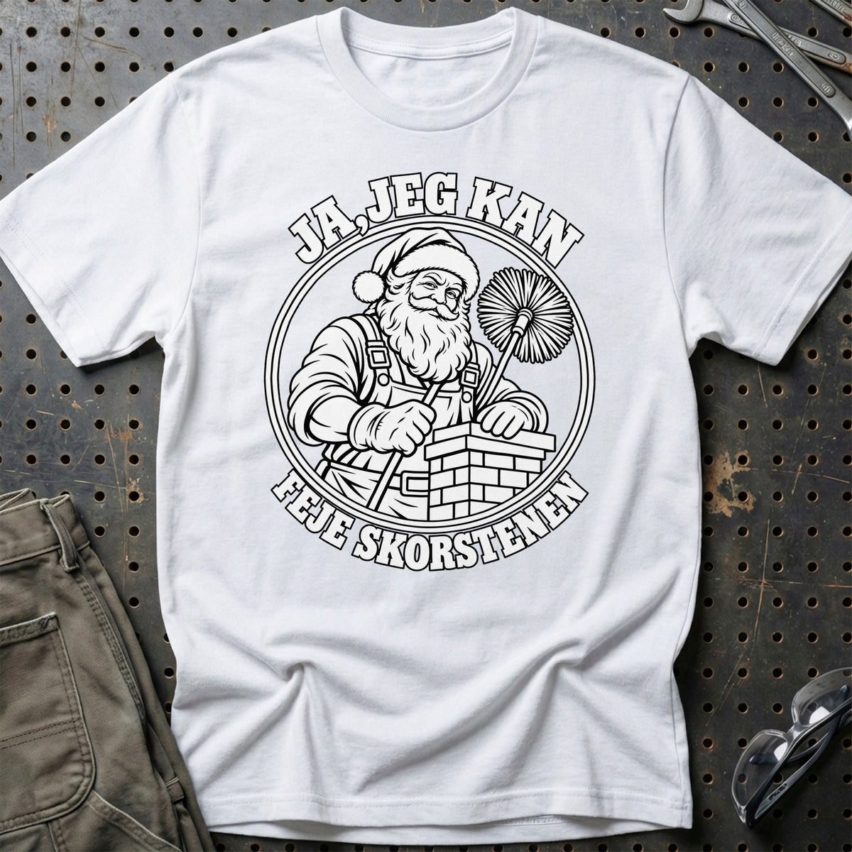 
Skorstensfejer – Santa Kan Det – Jul T-Shirt – Hvid