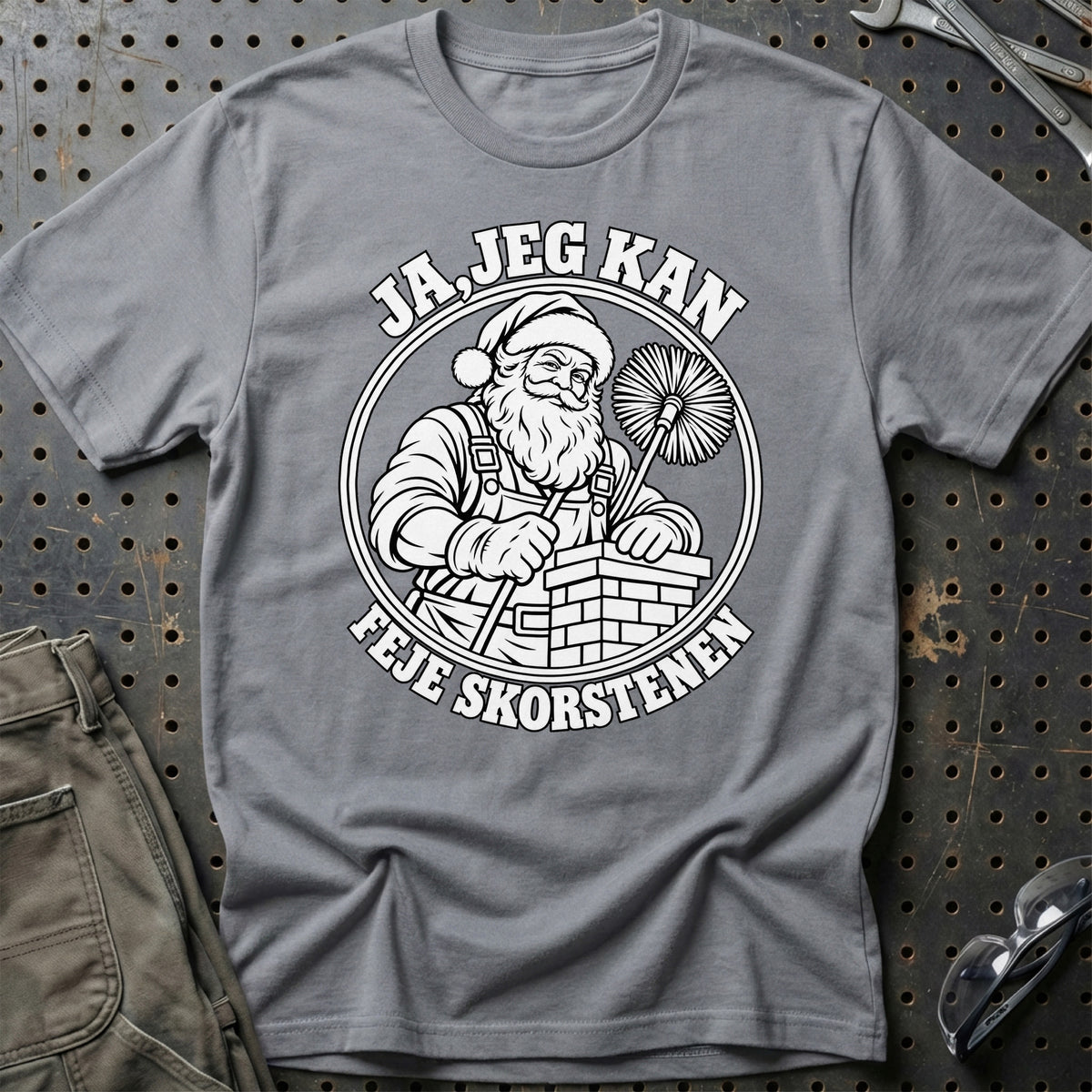 
Skorstensfejer – Santa Kan Det – Jul T-Shirt – Grå Sport