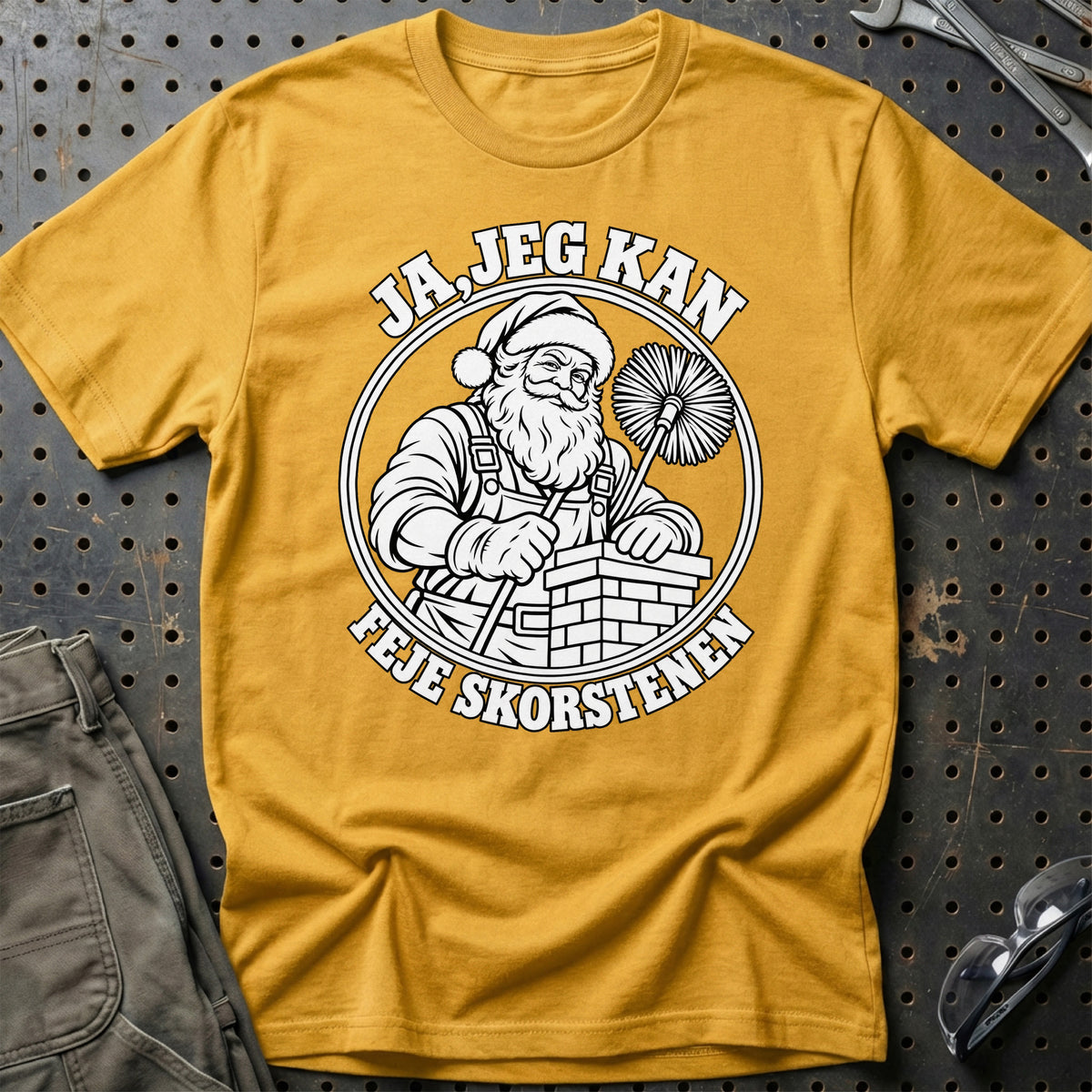 
Skorstensfejer – Santa Kan Det – Jul T-Shirt – Guld