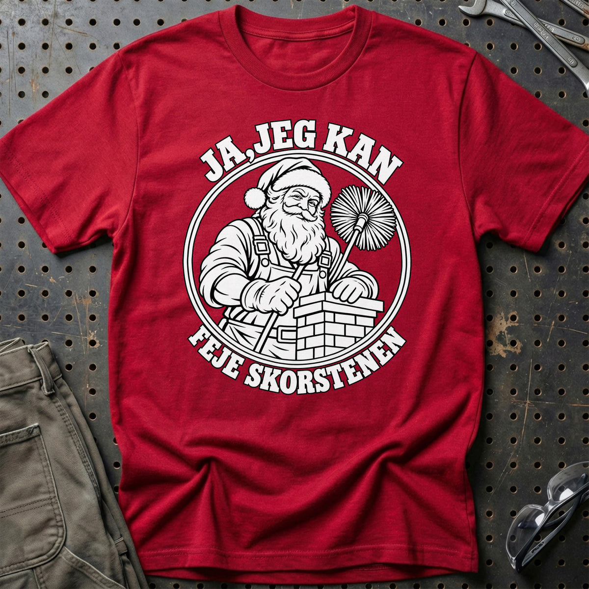 
Skorstensfejer – Santa Kan Det – Jul T-Shirt – Rød