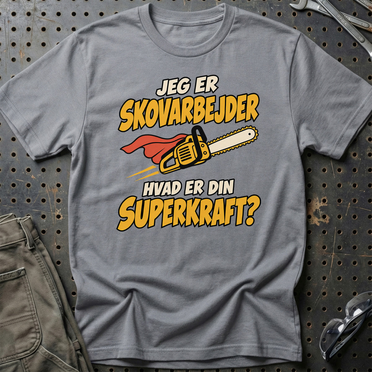 
Skovarbejder – Hvad er din superkraft? – Unisex T-Shirt – Grå Sport