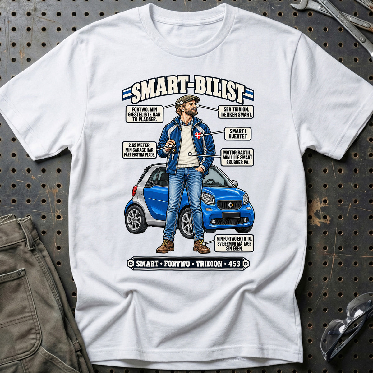 
Smart-Bilist T-Shirt – Hvid