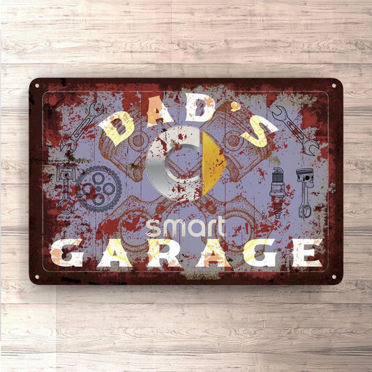 Smart Dads Garage Vintage Skilte, Musemåtte, Dørmåtte-Skilte-Smart-Garage Culture Shop- garage - man cave - merchandise