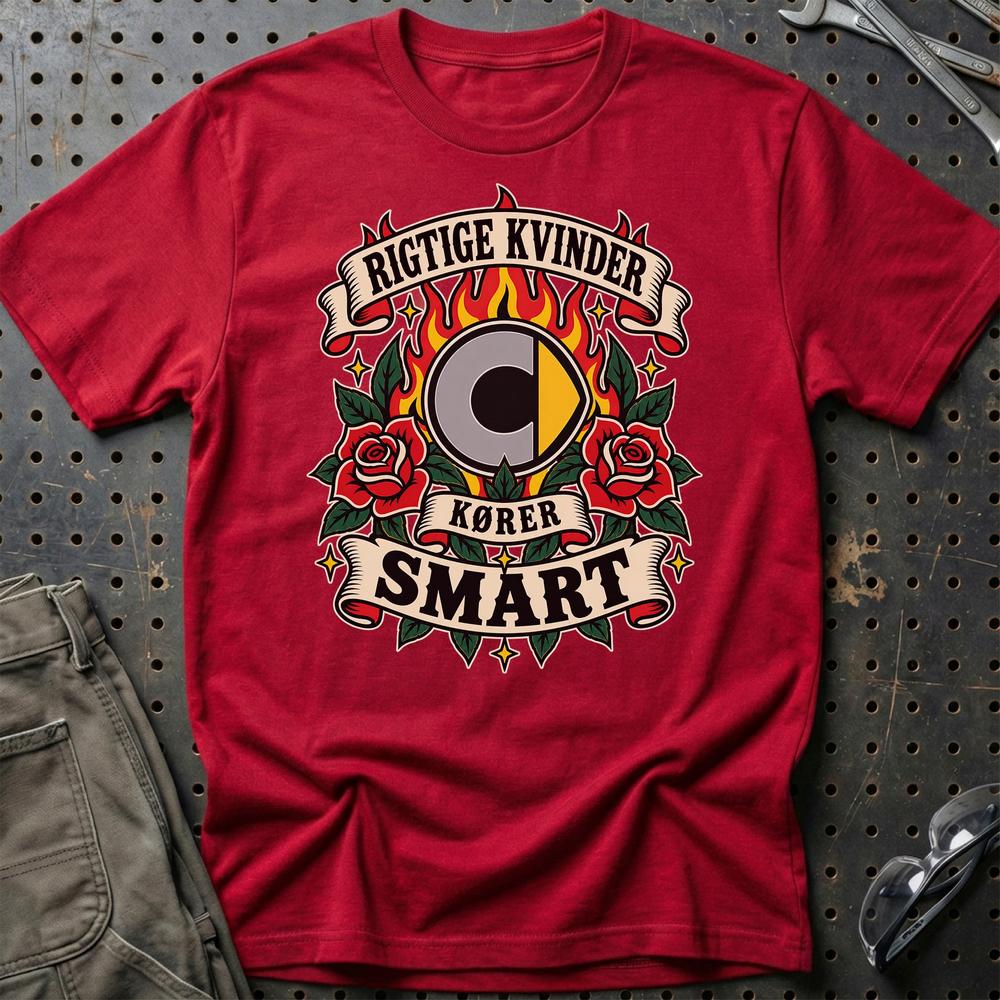 
Produktbillede af Smart Rigtige Kvinder Kører – Roser og Flammer T-Shirt