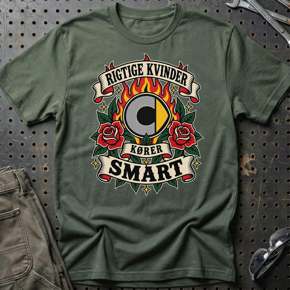 
Produktbillede af Smart Rigtige Kvinder Kører – Roser og Flammer T-Shirt