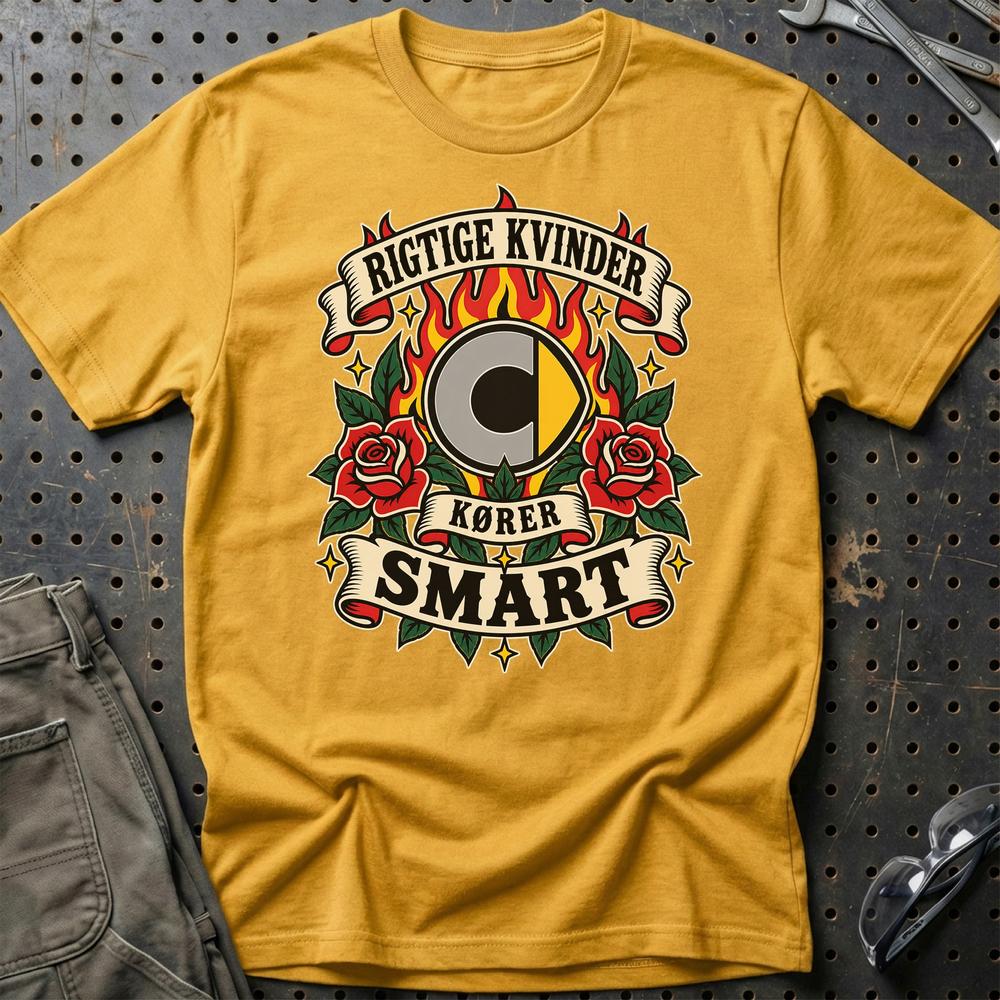 
Produktbillede af Smart Rigtige Kvinder Kører – Roser og Flammer T-Shirt