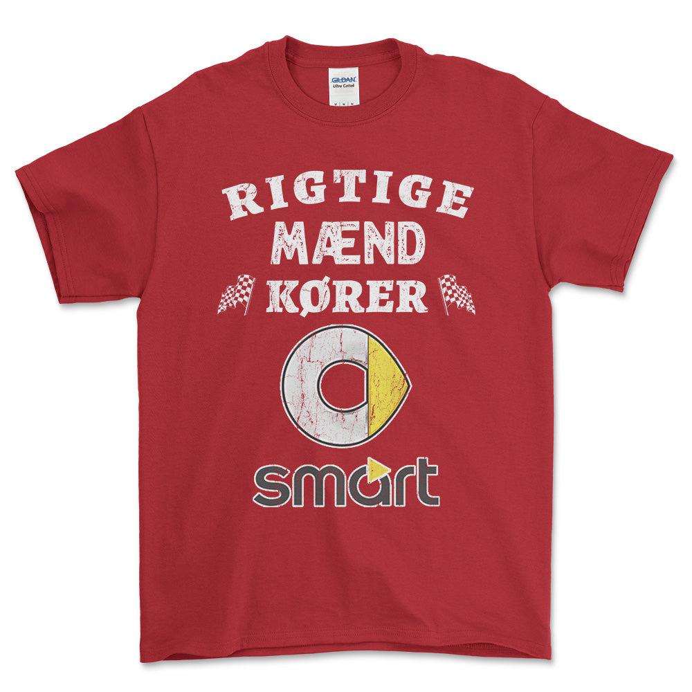 Smart Rigtige Mænd Kører - Unisex T-Shirt , Bomuld-Beklædning-Smart-Rød-S-Forside-Garage Culture Shop- garage - man cave - merchandise