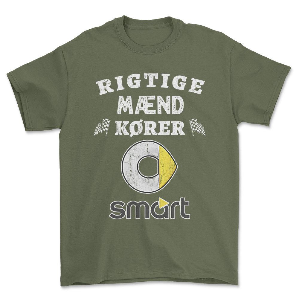 Smart Rigtige Mænd Kører - Unisex T-Shirt , Bomuld-Beklædning-Smart-Grøn Militær-S-Forside-Garage Culture Shop- garage - man cave - merchandise