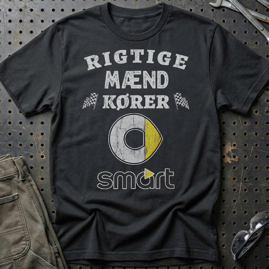 Smart Rigtige Mænd Kører - Unisex T-Shirt , Bomuld-Beklædning-Smart-Sort-S-Garage Culture Shop- garage - man cave - merchandise
