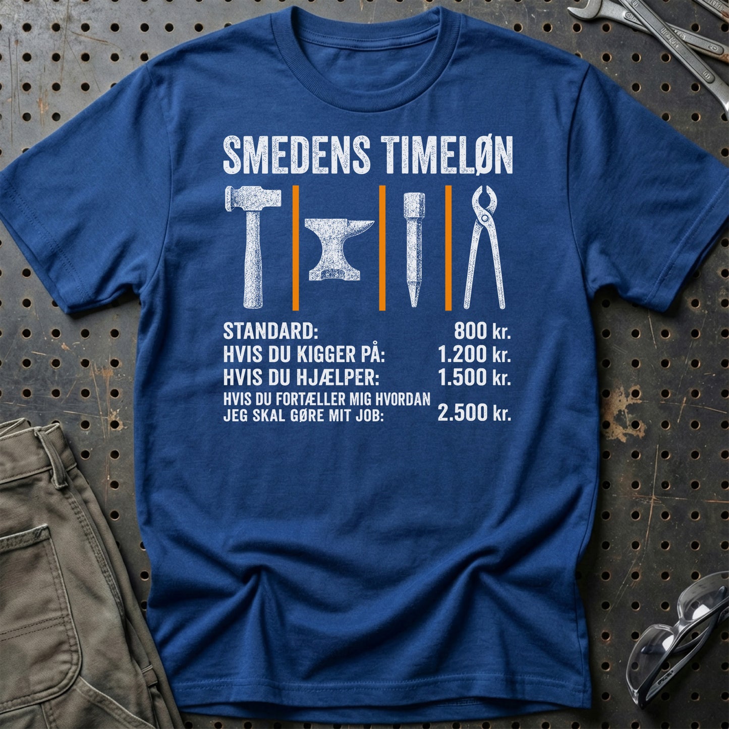 Smedens Timeløn - Unisex T-Shirt , Bomuld