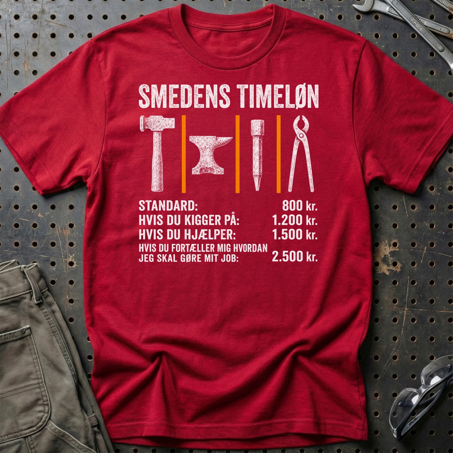 Smedens Timeløn - Unisex T-Shirt , Bomuld