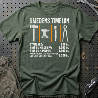 Smedens Timeløn - Unisex T-Shirt , Bomuld