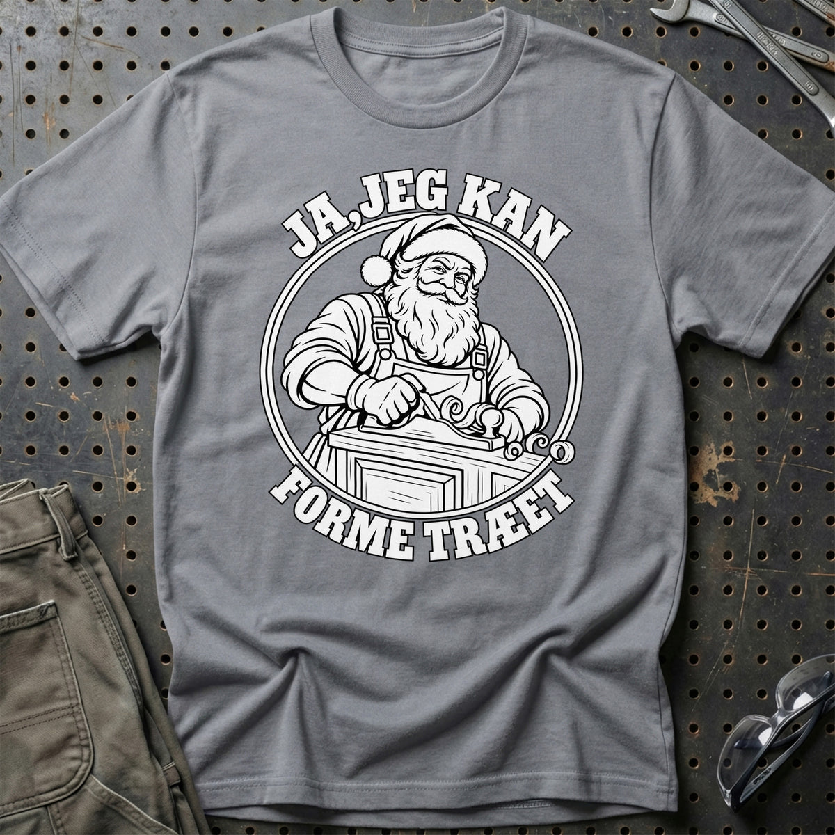 
Snedker – Santa Kan Det – Jul T-Shirt – Grå Sport