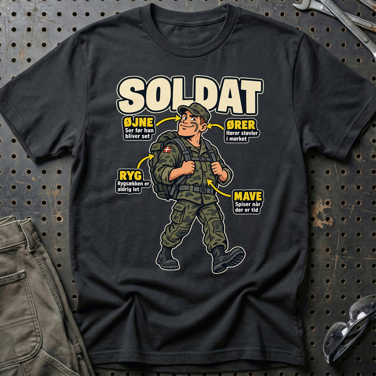 Soldat – Anatomi T-Shirt – Sort