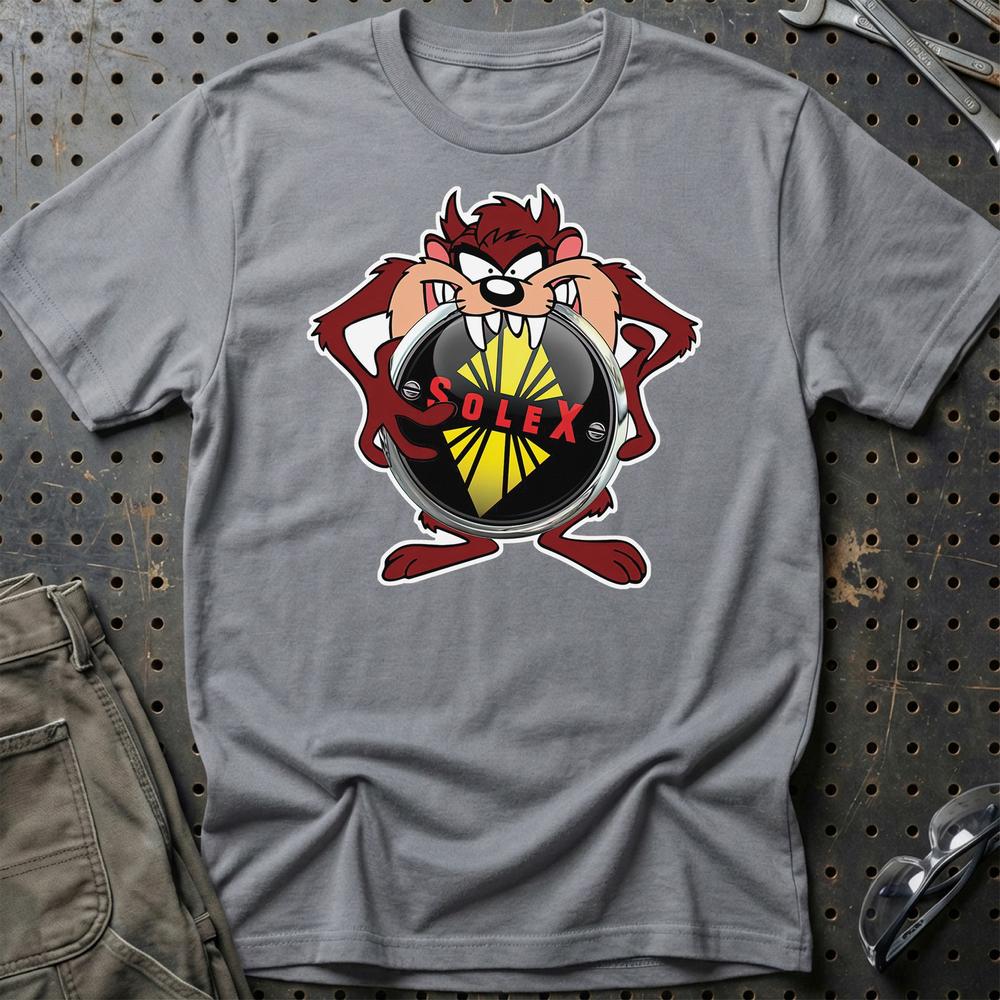 Solex TAZ Unisex T-Shirt , Bomul-Beklædning-Solex-Grå Sport-S-Garage Culture Shop- garage - man cave - merchandise
