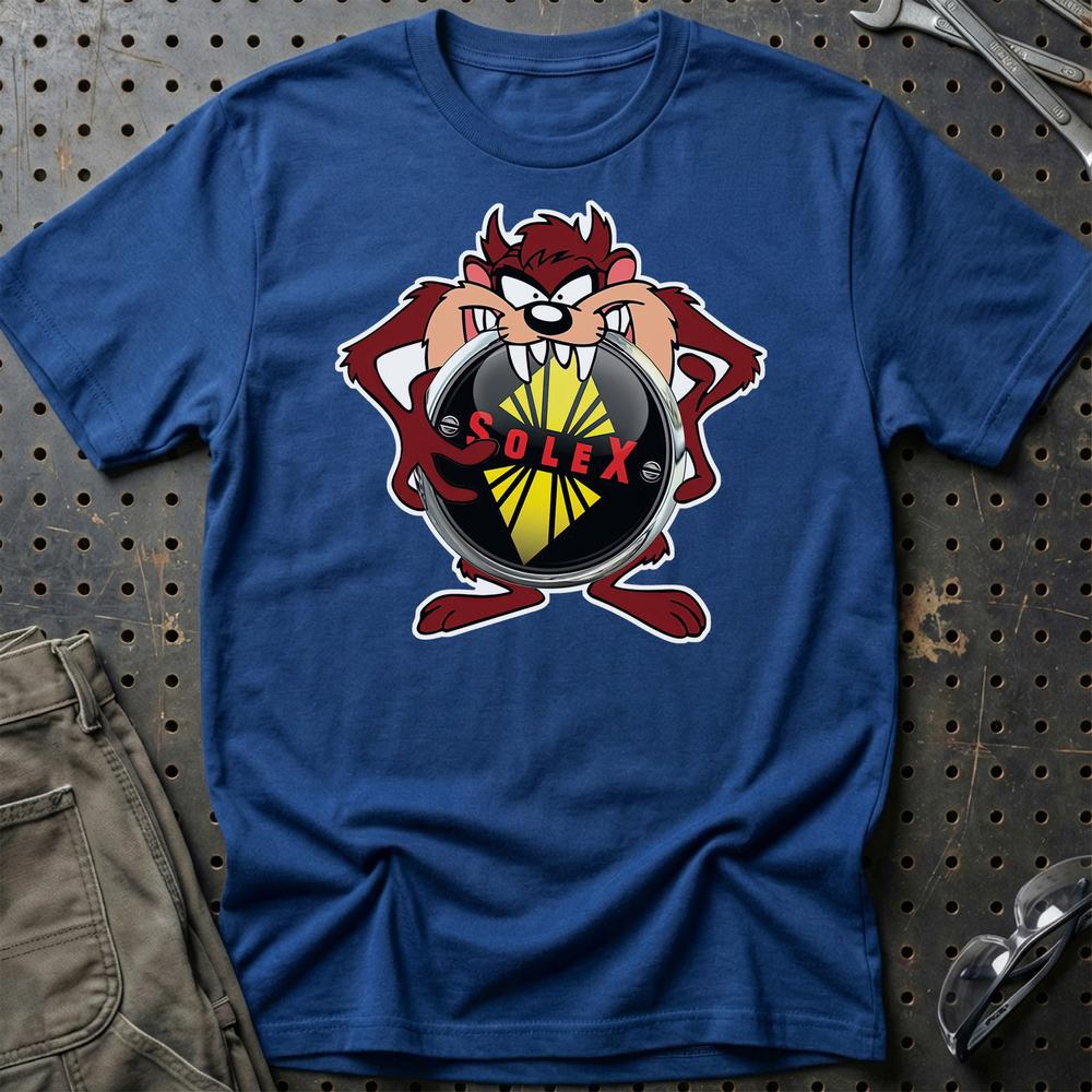 Solex TAZ Unisex T-Shirt , Bomul-Beklædning-Solex-Blå Royal-S-Garage Culture Shop- garage - man cave - merchandise