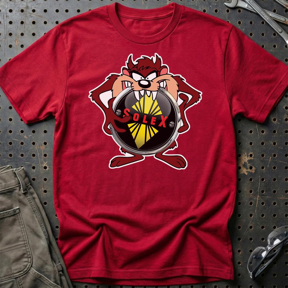 Solex TAZ Unisex T-Shirt , Bomul-Beklædning-Solex-Rød-S-Garage Culture Shop- garage - man cave - merchandise