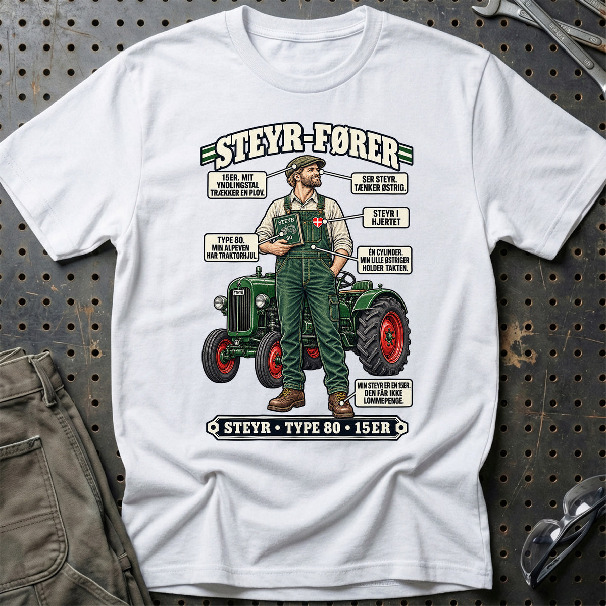 
Steyr-Kører T-Shirt – Hvid