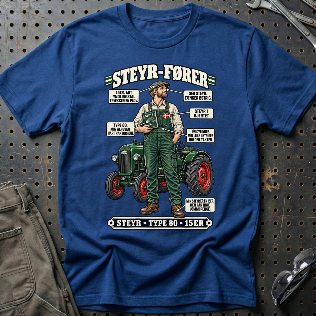 
Steyr-Kører T-Shirt – Blå Royal