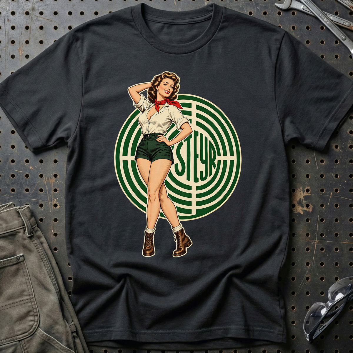 Steyr Retro Pinup T-Shirt – Sort