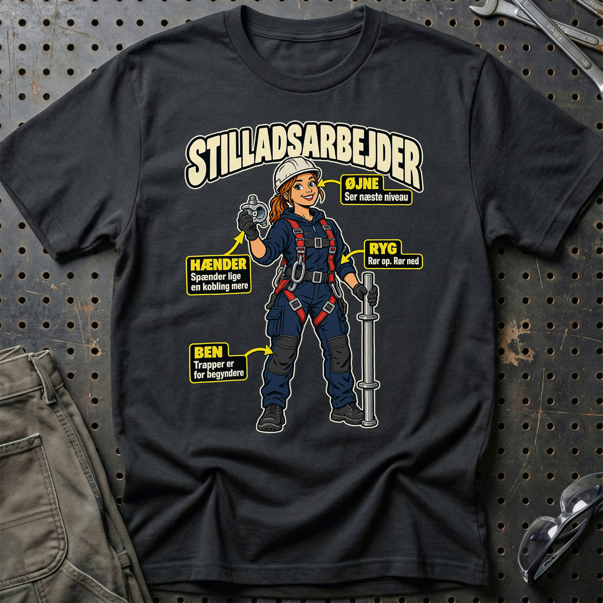 Stilladsarbejder – Anatomi T-Shirt-Beklædning-Garage Culture-Sort-S-Garage Culture Shop- garage - man cave - merchandise